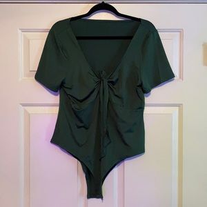 Shein hunter green short sleeve bodysuit